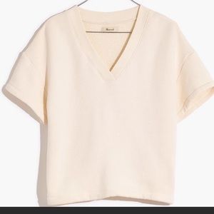 MADEWELL COTTON TERRY V NECK SWEATSHIRT TEE MD302